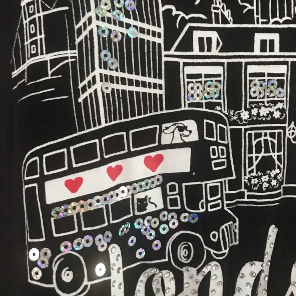 Justice Short Sleeve Tee London Sequin Details